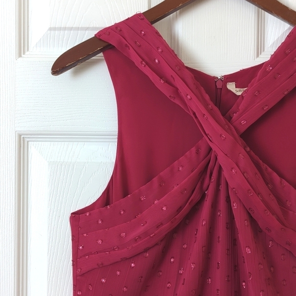 Soft Surroundings Sanna Sparkling Sleeveless Halter Neck Maxi Dress Sangria 10 - Picture 4 of 15